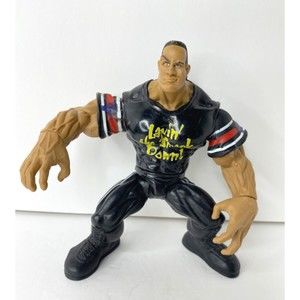 1999 WWF Jakks The Rock "Layin' the Smack Down" Maximum Sweat Series 3 Figure